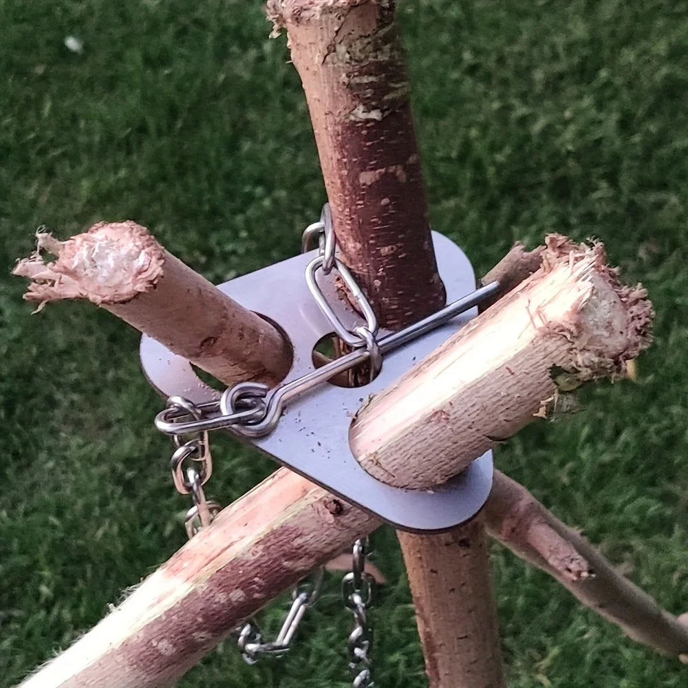 Portable Camping Gear and Equipment Detachable Outdoor Barbecue Tripod Hanging Rack Campfire Cooking Accessories Set