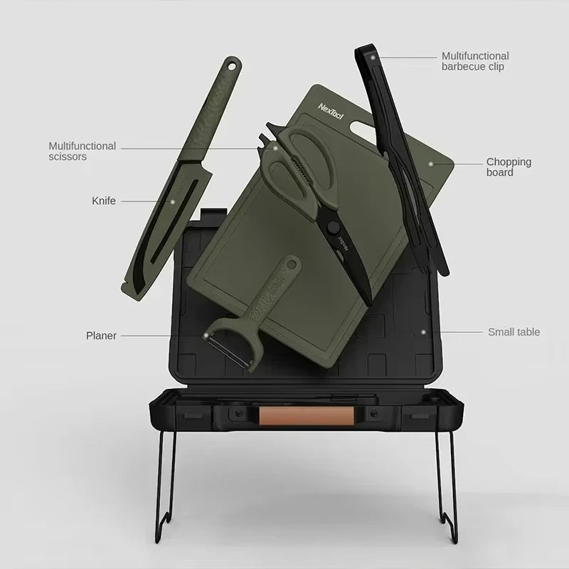 Nextool Camping Barbecue Tools Set Picnic Knife Chopping Board Multifunctional Scissors Portable Desk BBQ Carrying Case