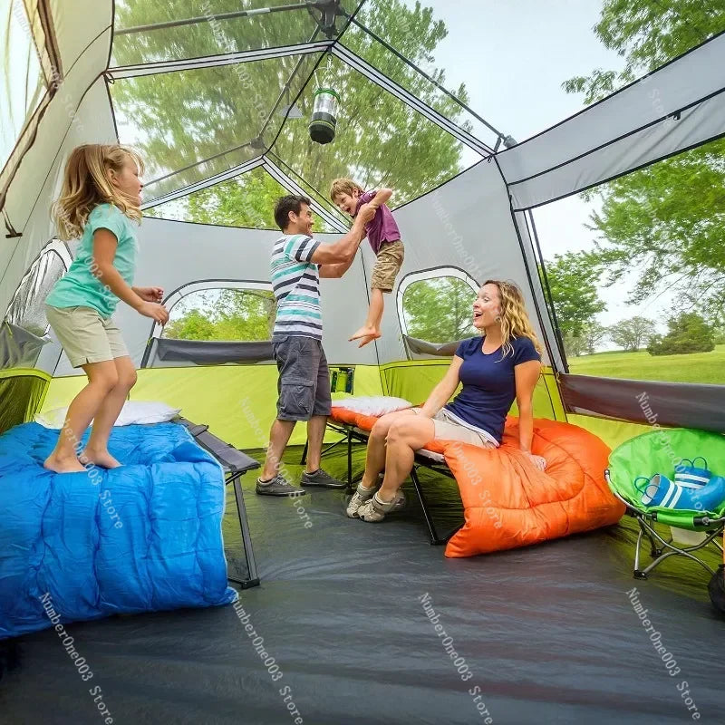 Tent Outdoor 2 Room 1 Hall Large Space Camping Sun Rain Proof Multi Function Family Beach Instant Setup